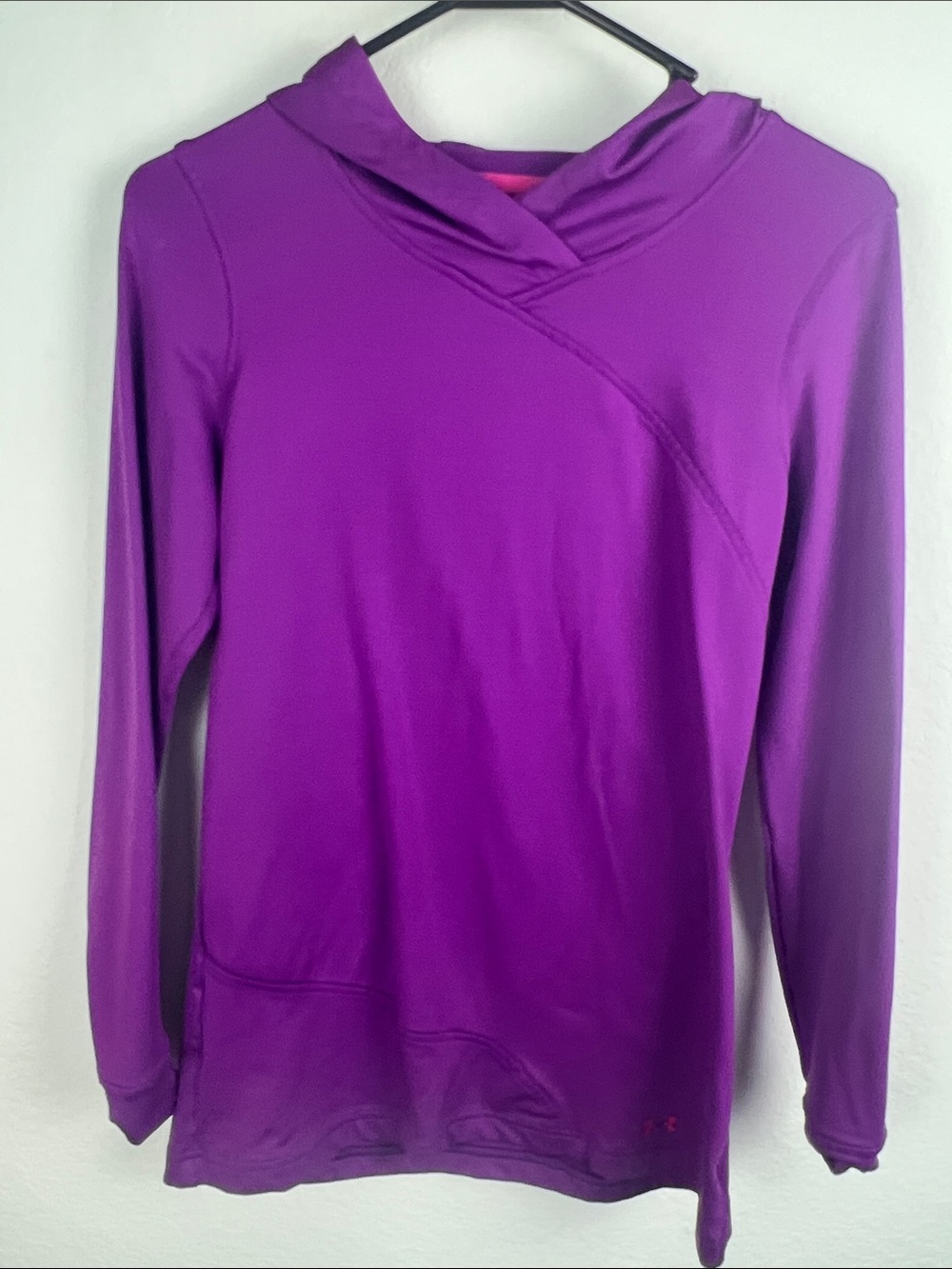 Under Armour Purple ColdGear Performance Top with Pink Trim size Medium